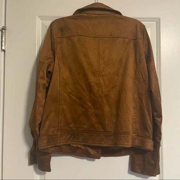 Loft Faux Suede Moto Jacket - M - Picture 4 of 7